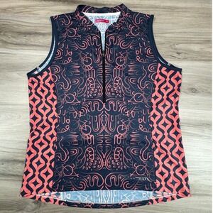 Terry Bicycles Women‎ XL Sleeveless Cycling Jersey Rio Abstract Bike Coral Pink
